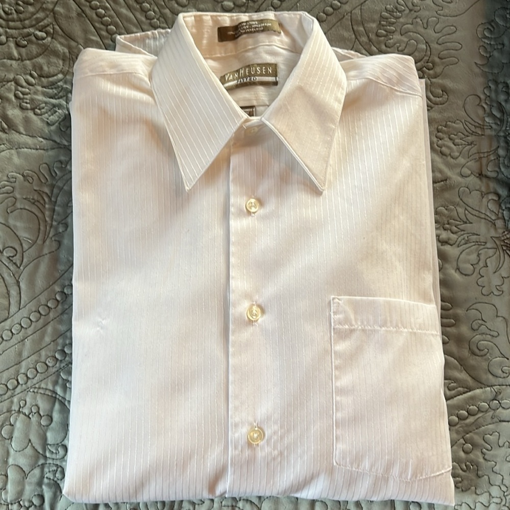 VanHeusen fitted satin stripe dress shirt